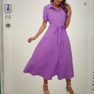 Stripe Midi Shirt Dress